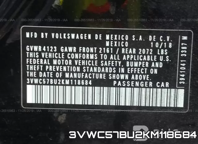 3VWC57BU2KM118684 фото 9