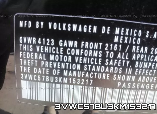 3VWC57BU3KM153217 фото 9