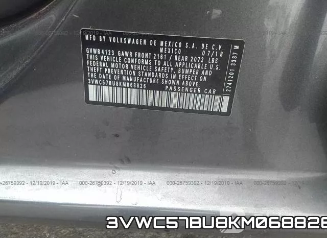 3VWC57BU8KM068826 фото 10