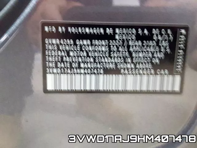 3VWD17AJ9HM407478 фото 2