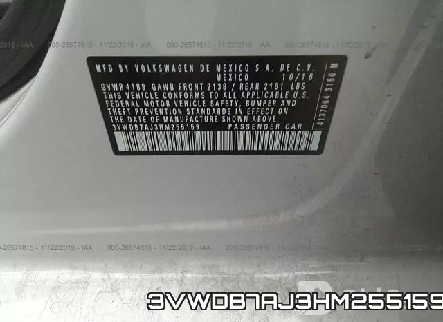 3VWDB7AJ3HM255159 фото 8