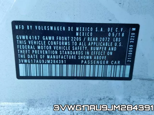 3VWG17AU9JM284391 фото 2