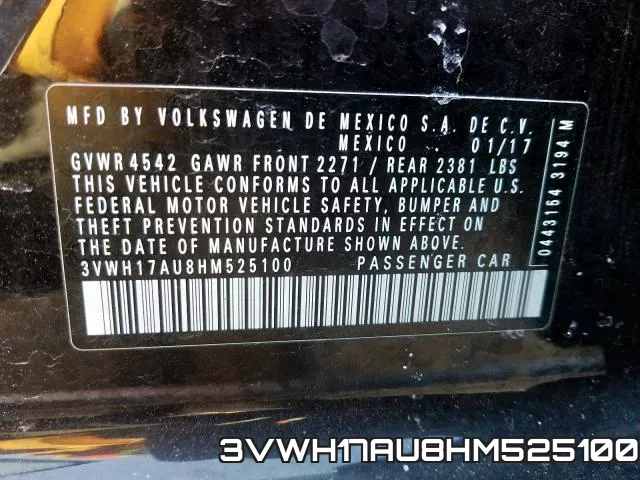 3VWH17AU8HM525100 фото 2