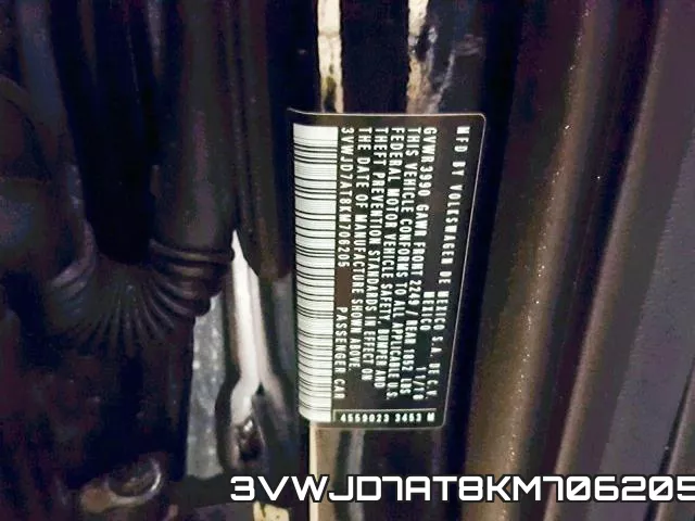 3VWJD7AT8KM706205 фото 2
