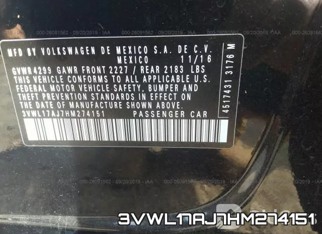 3VWL17AJ7HM274151 фото 9