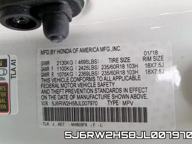 5J6RW2H58JL007970 фото 2