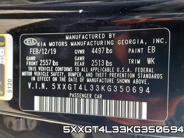 5XXGT4L33KG350694 фото 2