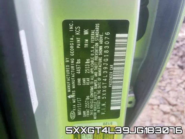 5XXGT4L39JG183076 фото 2