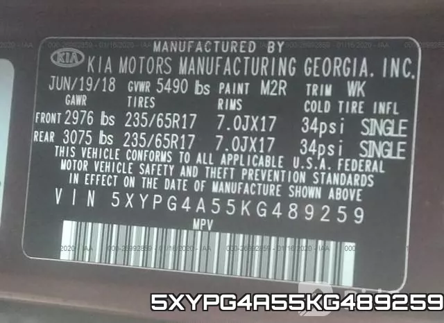 5XYPG4A55KG489259 фото 9