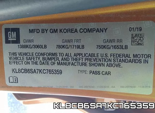 KL8CB6SA7KC765359 фото 8