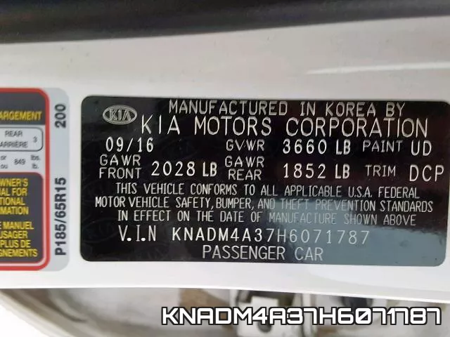 KNADM4A37H6071787 фото 2