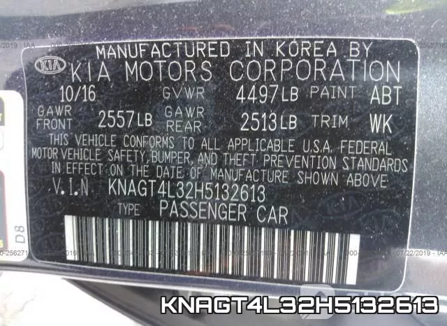 KNAGT4L32H5132613 фото 8