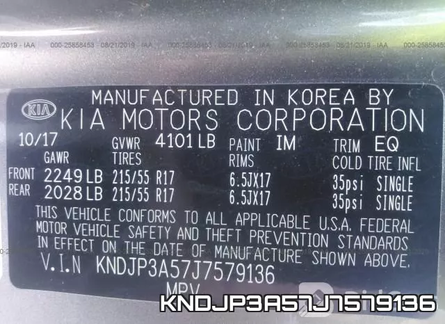 KNDJP3A57J7579136 фото 9