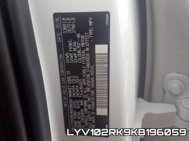 LYV102RK9KB196059 фото 2
