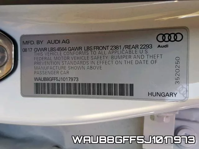 WAUB8GFF5J1017973 фото 2