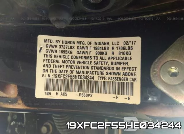 19XFC2F55HE034244 фото 9