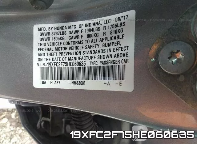 19XFC2F75HE060635 фото 10