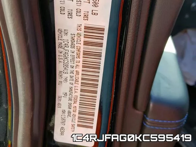 1C4RJFAG0KC595419 фото 2