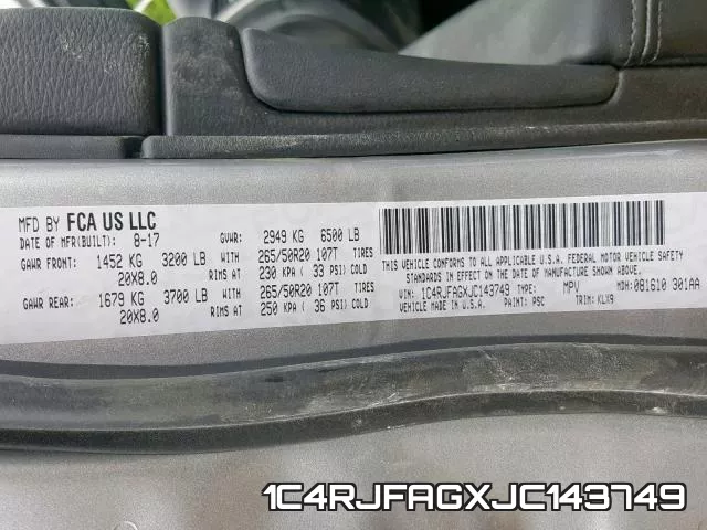 1C4RJFAGXJC143749 фото 2