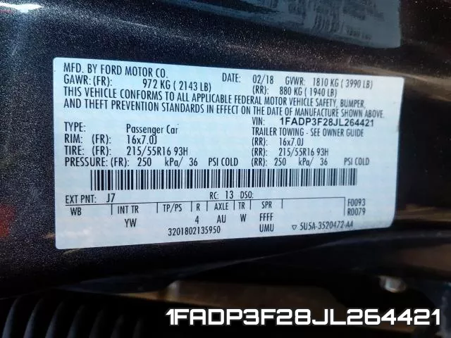 1FADP3F28JL264421 фото 2