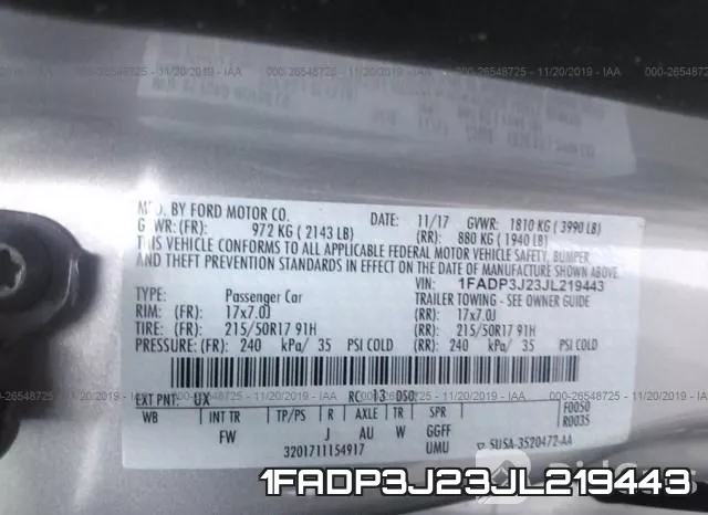 1FADP3J23JL219443 фото 10