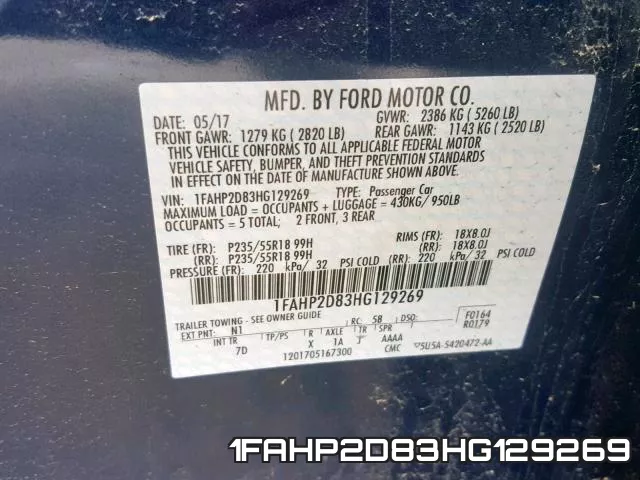 1FAHP2D83HG129269 фото 2