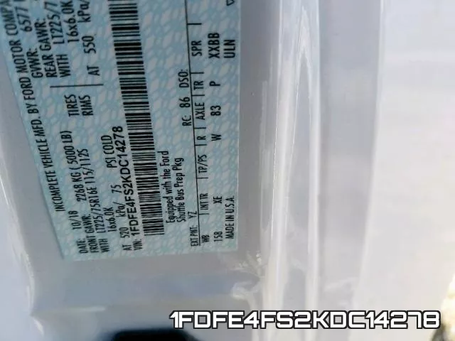 1FDFE4FS2KDC14278 фото 2