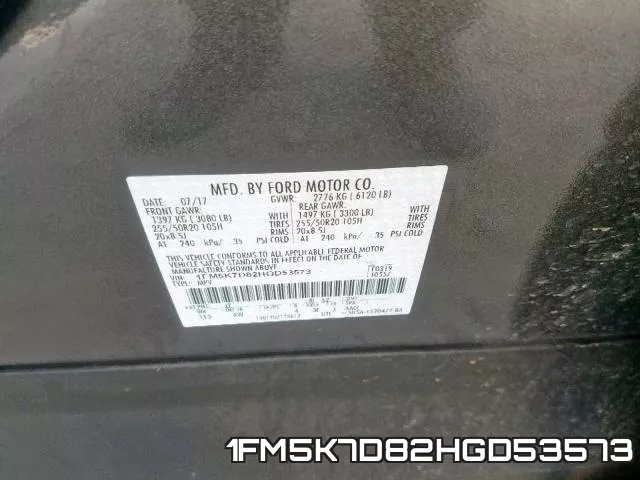 1FM5K7D82HGD53573 фото 2