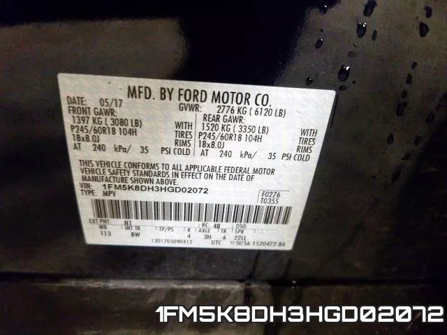 1FM5K8DH3HGD02072 фото 2