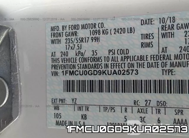 1FMCU0GD9KUA02573 фото 10