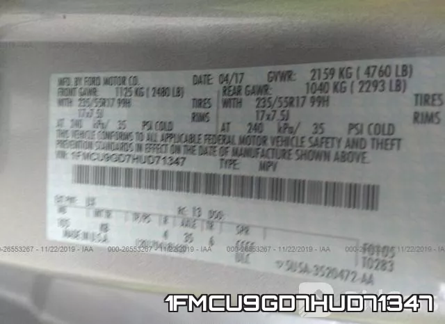 1FMCU9GD7HUD71347 фото 8