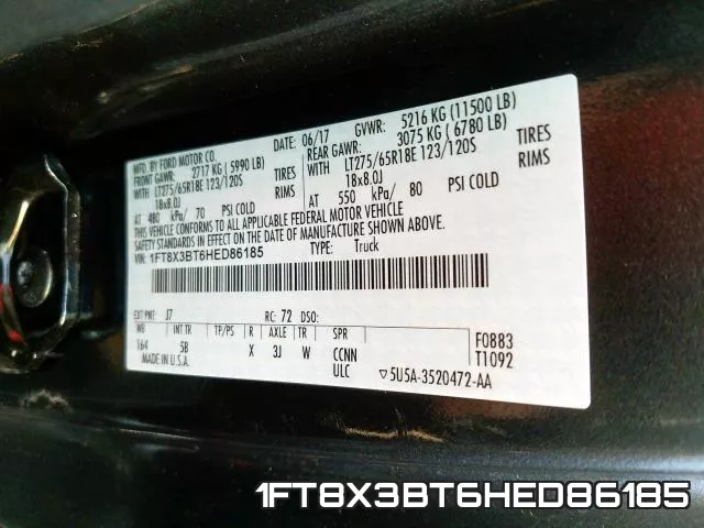 1FT8X3BT6HED86185 фото 2