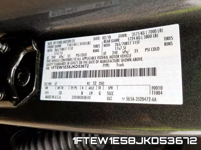 1FTEW1E58JKD53672 фото 2