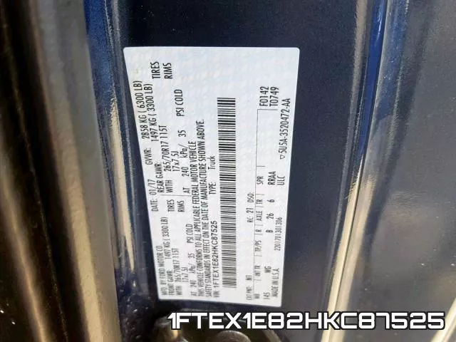 1FTEX1E82HKC87525 фото 2