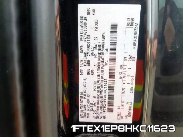 1FTEX1EP8HKC11623 фото 2