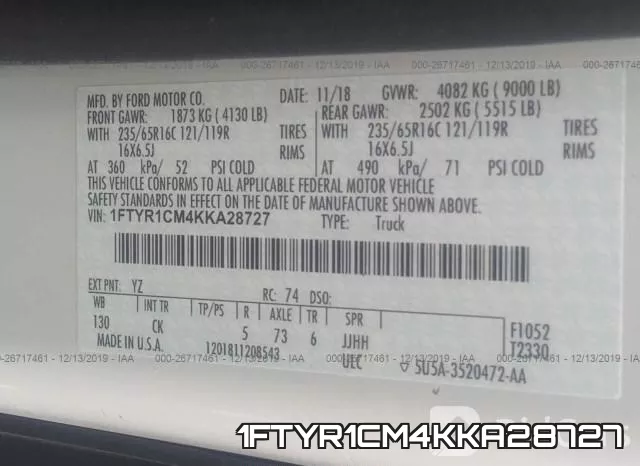 1FTYR1CM4KKA28727 фото 8