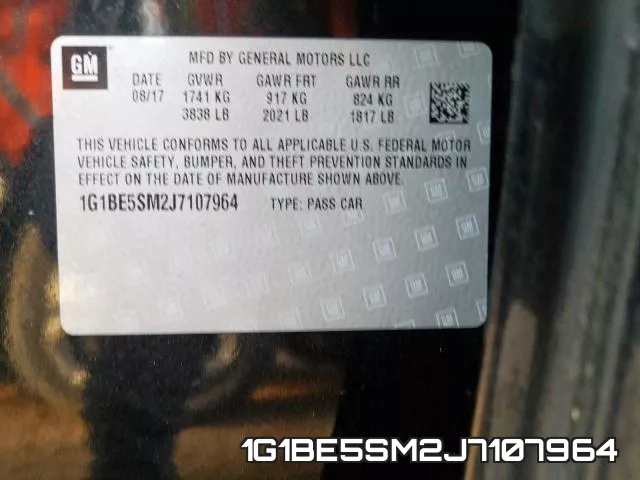 1G1BE5SM2J7107964 фото 2