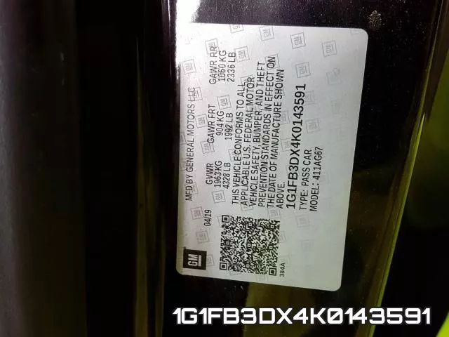 1G1FB3DX4K0143591 фото 2