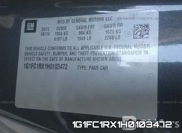 1G1FC1RX1H0103472 фото 8