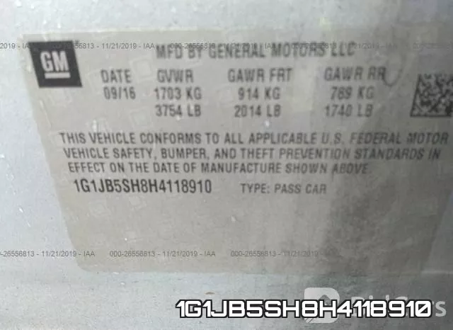 1G1JB5SH8H4118910 фото 9