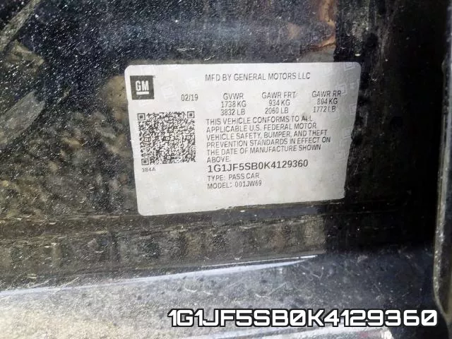 1G1JF5SB0K4129360 фото 2