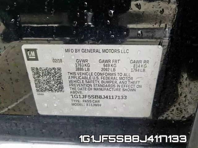 1G1JF5SB8J4117133 фото 2