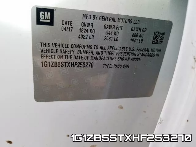 1G1ZB5STXHF253270 фото 2