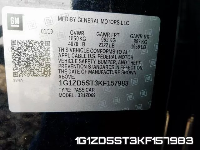 1G1ZD5ST3KF157983 фото 2