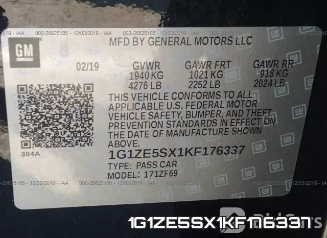 1G1ZE5SX1KF176337 фото 10