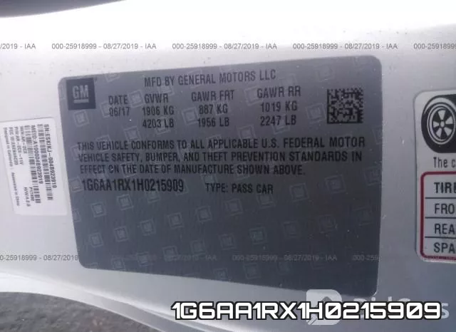 1G6AA1RX1H0215909 фото 9