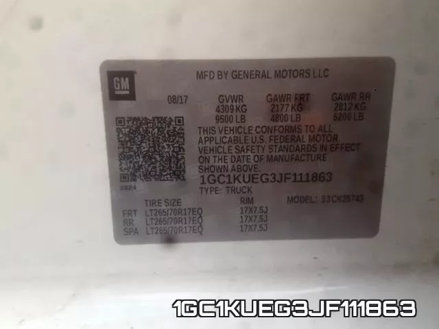 1GC1KUEG3JF111863 фото 2