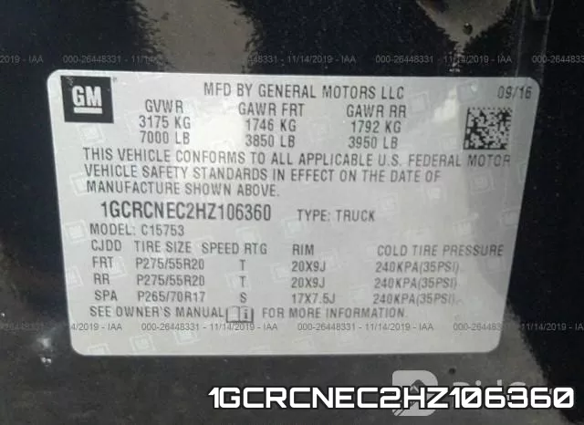 1GCRCNEC2HZ106360 фото 9