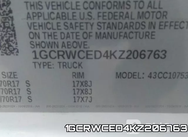 1GCRWCED4KZ206763 фото 10