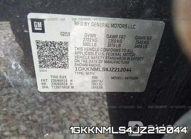 1GKKNMLS4JZ212044 фото 9